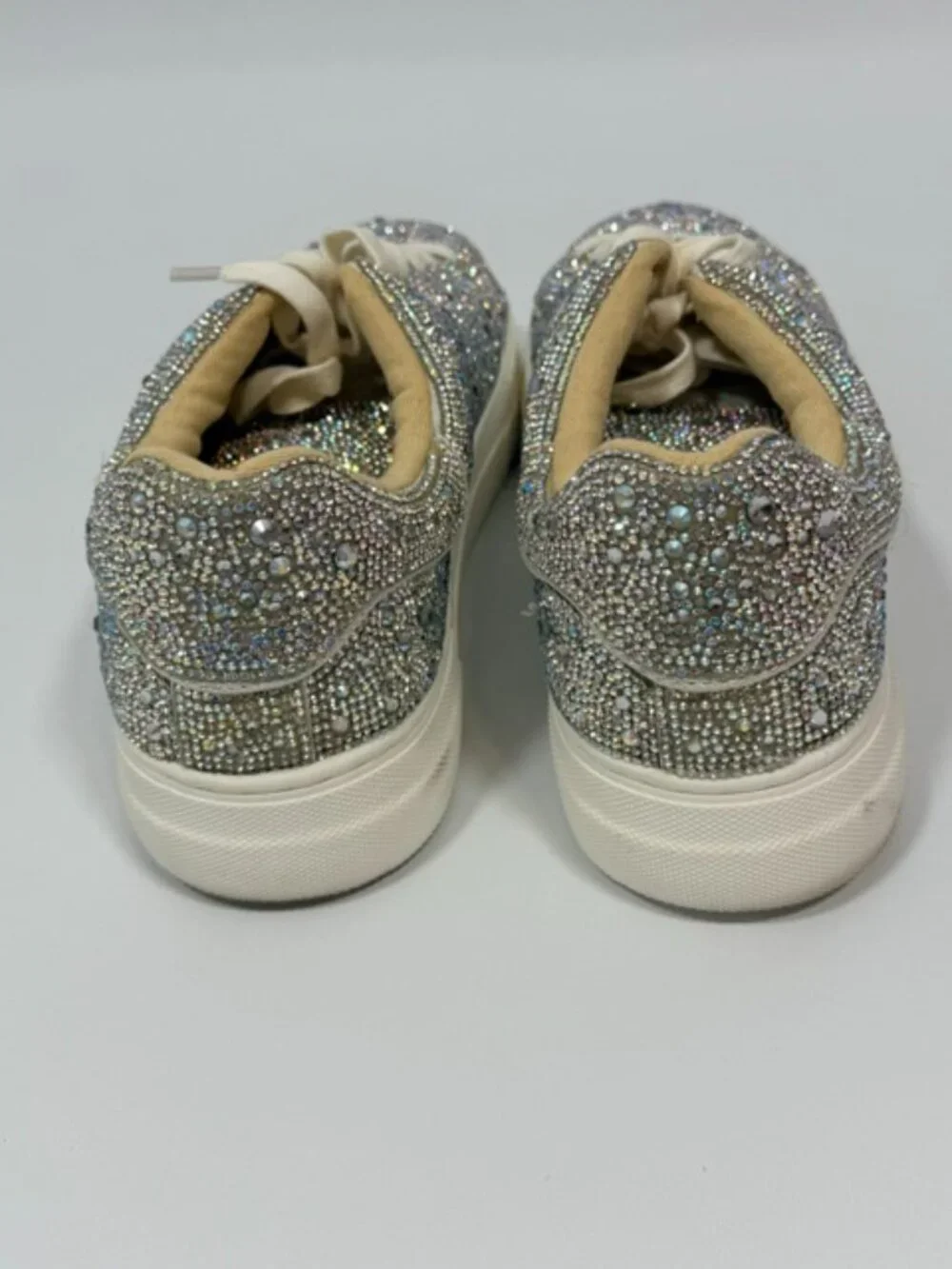 Betsey Johnson Sidny Rhinestone Lace Up Sneakers Size 10 *SEE VIDEO FOR SPARKLE* - Picture 4 of 10